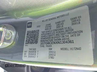 2022 GMC Canyon 4WD Elevation z VIN 1GTG6CENXN1304361, wystawiony jako IAAI lot #41990960 z przebiegiem 23 151 mil mil oraz . Historia ofert i sprzedaży dostępna na DreamBid. Obrazek 9.
