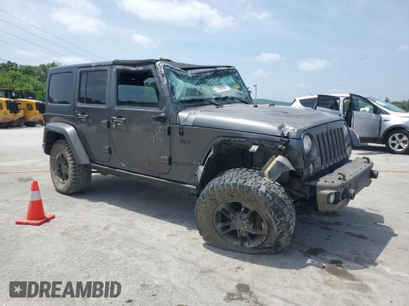 2017 Jeep Wrangler Unlimited 75th Anniversary with VIN 1C4BJWEG2HL503506, listed as a Copart auction lot 57046545 with 114,478 mi miles and Salvage title. Bid and sale history available at DreamBid. Image 4.