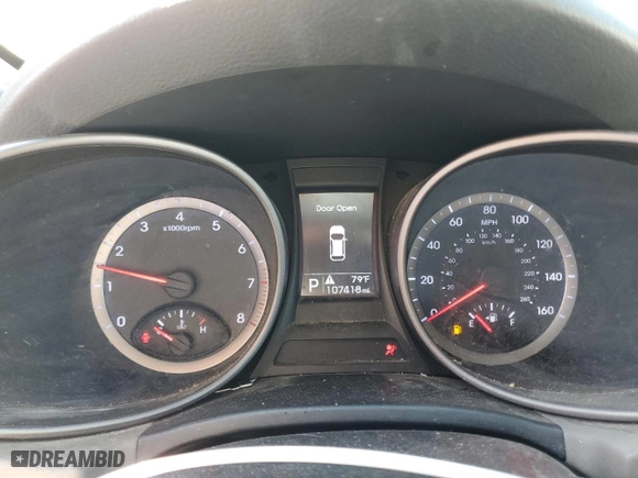 2015 Hyundai Santa Fe Sport with VIN 5XYZU3LB3FG254864, listed as a Copart auction lot 52762365 with 107,418 mi miles and Salvage Title. Bid and sale history available at carsss.com. Image 9.