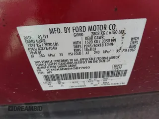 2017 Ford Explorer with VIN 1FM5K8B85HGB77093, listed as a IAAI auction lot 41845688 with 124,275 mi miles and . Bid and sale history available at DreamBid. Image 9.