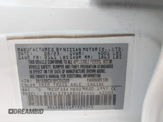 2024 Nissan Sentra SV with VIN 3N1AB8CV1RY209340, listed as a IAAI auction lot 42218326 with 29,163 mi miles and . Bid and sale history available at DreamBid. Image 9.