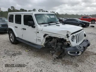 2018 Jeep Wrangler Unlimited Sahara with VIN 1C4HJXEG2JW118600, listed as a Copart auction lot 51263165 with 75,625 mi miles and Salvage Title. Bid and sale history available at carsss.com. Image 4.