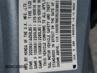 2005 Honda CR-V EX with VIN SHSRD78835U309803, listed as a Copart auction lot 54749835 with 195,808 mi miles and Salvage Title. Bid and sale history available at DreamBid. Image 13.
