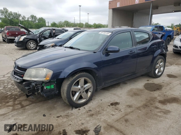 2013 Dodge Avenger SXT with VIN 1C3CDZCB5DN711788, listed as a Copart auction lot 58765155 with 144,510 mi miles and Salvage title. Bid and sale history available at DreamBid. Image 1.