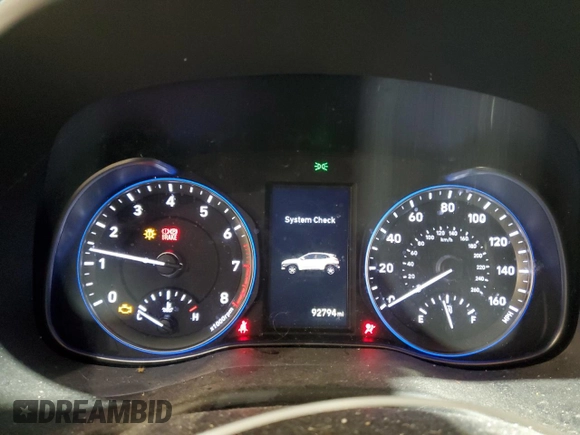2021 Hyundai Kona Night Edition with VIN KM8K6CA57MU734681, listed as a Copart auction lot 45294135 with 92,794 mi miles and Salvage Title. Bid and sale history available at DreamBid. Image 9.