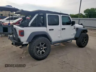 2018 Jeep Wrangler Unlimited Sport with VIN 1C4HJXDG5JW116017, listed as a Copart auction lot 60175975 with 56,055 mi miles and Salvage title. Bid and sale history available at DreamBid. Image 3.