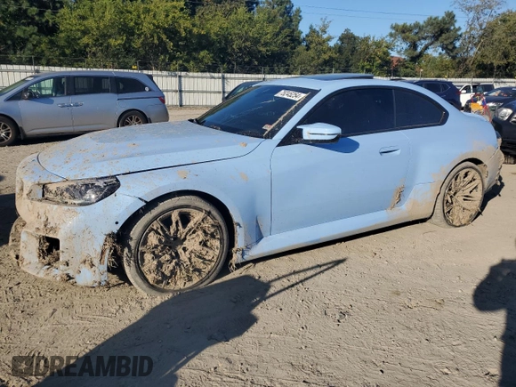 2024 BMW M2 with VIN 3MF13DM07R8D97218, listed as a Copart auction lot 75245254 with 13,343 mi miles and Salvage Title. Bid and sale history available at carsss.com. Image 1.