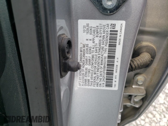 2021 Honda Civic LX z VIN 2HGFC2F6XMH503160, wystawiony jako Copart lot #56726425 z przebiegiem 67 134 mil mil oraz Szkoda całkowita • Salvage title. Historia ofert i sprzedaży dostępna na DreamBid. Obrazek 12.