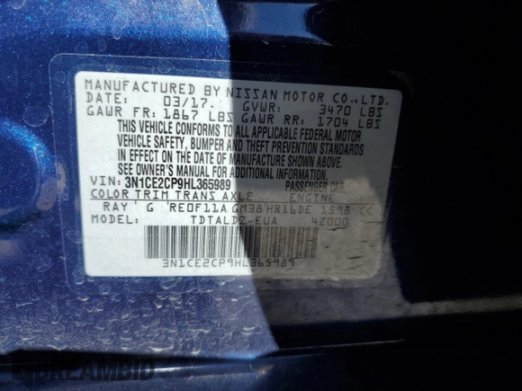 2017 Nissan Note SV with VIN 3N1CE2CP9HL365989, listed as a Copart auction lot 50433005 with Not Provided miles and Salvage Title. Bid and sale history available at DreamBid. Image 12.