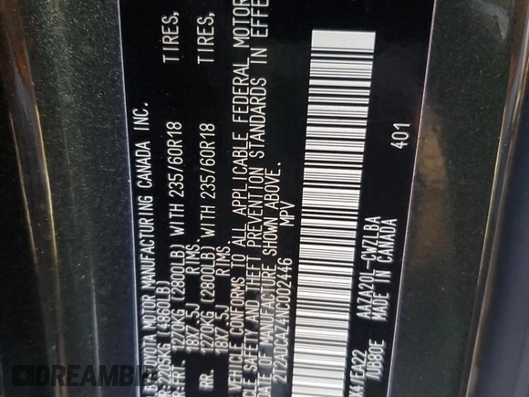 2022 Lexus NX with VIN 2T2ADCAZ4NC002446, listed as a Copart auction lot 73936134 with 11,751 mi miles and Salvage Title. Bid and sale history available at carsss.com. Image 14.