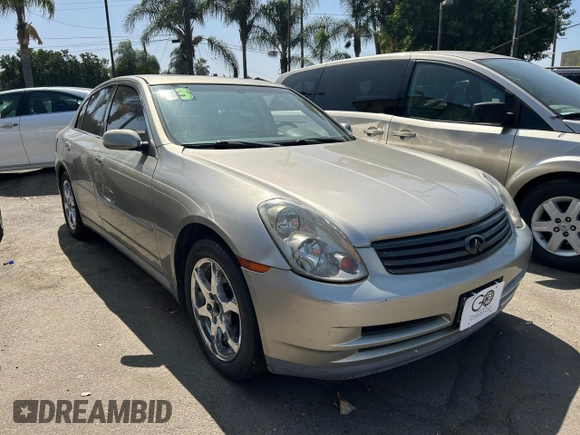 2003 Infiniti G35 w/Leather with VIN JNKCV51E73M000353, listed as a Copart auction lot 73202104 with 240,207 mi miles and Clean Title. Bid and sale history available at DreamBid. Image 1.