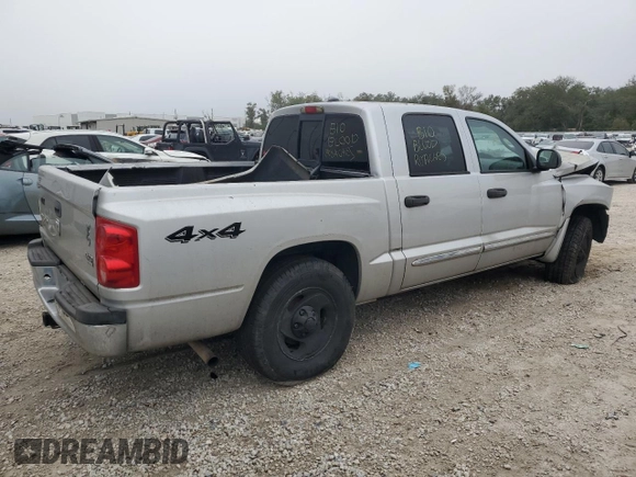 2005 Dodge Dakota Laramie with VIN 1D7HW58N75S100449, listed as a Copart auction lot 86336834 with Not Provided miles and Salvage Title. Bid and sale history available at DreamBid. Image 3.