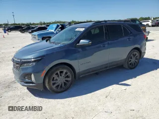 2024 Chevrolet Equinox RS with VIN 3GNAXMEG0RL147908, listed as a Copart auction lot 48980275 with 15,266 mi miles and Salvage Title. Bid and sale history available at DreamBid. Image 1.