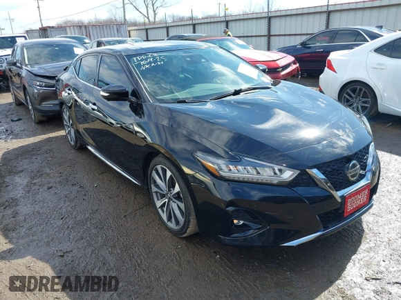 2020 Nissan Maxima Platinum with VIN 1N4AA6FV0LC376990, listed as a IAAI auction lot 41642392 with 55,566 mi miles and . Bid and sale history available at DreamBid. Image 1.