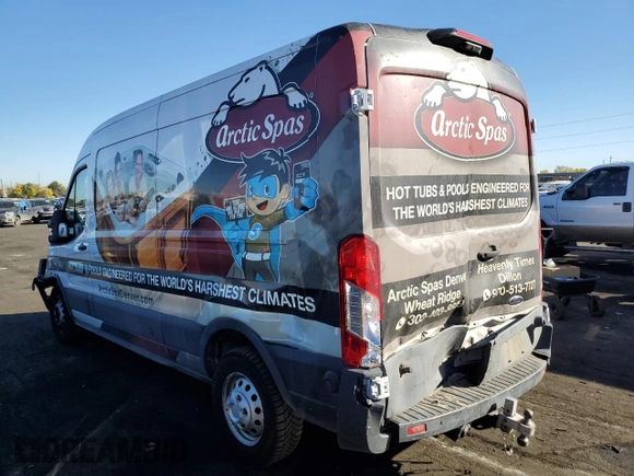 2020 Ford Transit Cargo with VIN 1FTBR2CG2LKB54267, listed as a Copart auction lot 77145744 with 75,702 mi miles and Salvage Title. Bid and sale history available at carsss.com. Image 2.