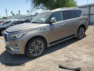 2019 Infiniti QX80 Luxe z VIN JN8AZ2NFXK9688658, wystawiony jako Copart lot #52050985 z przebiegiem 99 906 mil mil oraz Szkoda całkowita • Salvage title. Historia ofert i sprzedaży dostępna na DreamBid. Obrazek 1.