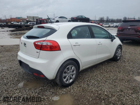 2015 Kia Rio LX with VIN KNADM5A33F6516514, listed as a Copart auction lot 88876485 with 105,591 mi miles and Salvage Title. Bid and sale history available at carsss.com. Image 3.