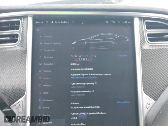 2016 Tesla Model S 90D z VIN 5YJSA1E4XGF171681, wystawiony jako IAAI lot #41836005 z przebiegiem 81 063 mil mil oraz . Historia ofert i sprzedaży dostępna na DreamBid. Obrazek 7.