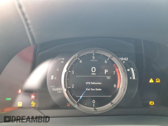 2020 Lexus ES 350 F Sport with VIN 58AGZ1B15LU057618, listed as a Copart auction lot 55978645 with 56,891 mi miles and Non repairable. Bid and sale history available at DreamBid. Image 9.