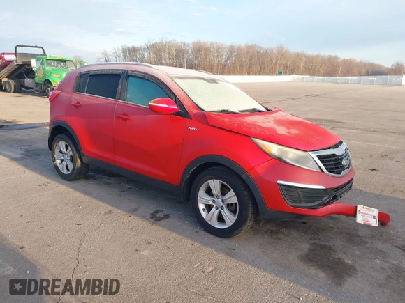 2013 Kia Sportage LX with VIN KNDPBCA29D7545542, listed as a IAAI auction lot 41863222 with Not Provided miles and . Bid and sale history available at carsss.com. Image 1.