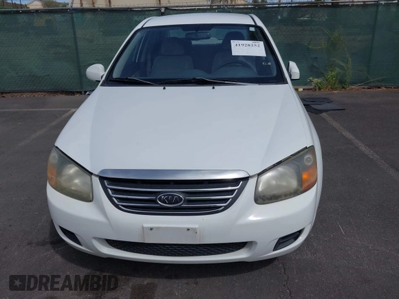 2009 Kia Spectra EX with VIN KNAFE221795630995, listed as a IAAI auction lot 41928252 with 126,694 mi miles. Bid and sale history available at carsss.com. Image 6.