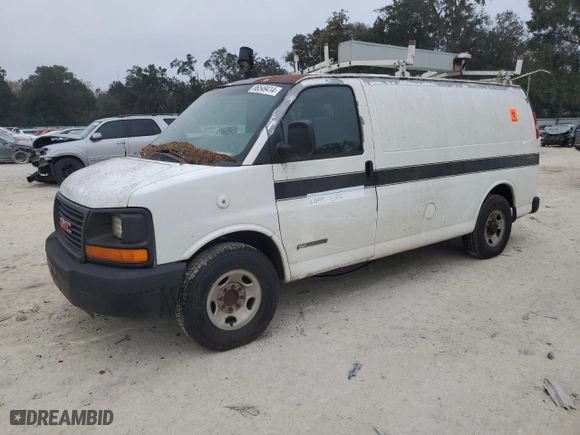 2003 GMC Savana Cargo Van with VIN 1GTHG35U831199213, listed as a Copart auction lot 86549414 with 0 mi miles and Salvage Title. Bid and sale history available at carsss.com. Image 1.