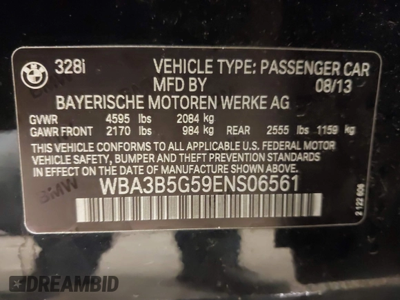 2014 BMW 3 Series 328i xDrive с VIN WBA3B5G59ENS06561, выставлен на аукционе IAAI как лот 42370078 с пробегом 101 877 миль миль и . История ставок и продаж доступна на DreamBid. Изображение 9.