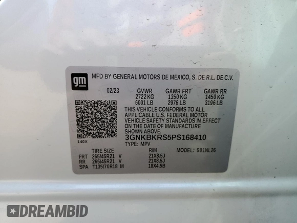 2023 Chevrolet Blazer RS z VIN 3GNKBKRS5PS168410, wystawiony jako Copart lot #49607305 z przebiegiem 30 682 mil mil oraz Szkoda całkowita • Salvage title. Historia ofert i sprzedaży dostępna na DreamBid. Obrazek 13.