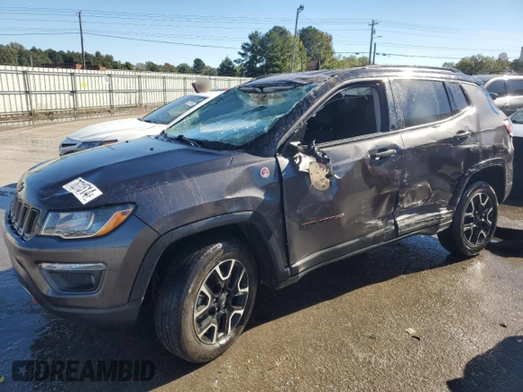 2021 Jeep Compass Trailhawk with VIN 3C4NJDDB3MT564983, listed as a Copart auction lot 76310514 with 77,585 mi miles and Non repairable. Bid and sale history available at DreamBid. Image 1.