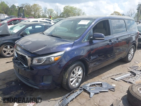 2018 Kia Sedona LX with VIN KNDMB5C16J6424343, listed as a IAAI auction lot 41952305 with 130,439 mi miles. Bid and sale history available at carsss.com. Image 2.