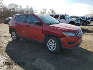 2018 Jeep Compass Sport with VIN 3C4NJCAB7JT102162, listed as a Copart auction lot 44654385 with 40,599 mi miles and Salvage Title. Bid and sale history available at carsss.com. Image 4.