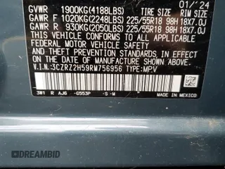 2024 Honda HR-V Sport z VIN 3CZRZ2H59RM756956, wystawiony jako Copart lot #61180725 z przebiegiem 4 788 mil mil oraz Szkoda całkowita • Salvage title. Historia ofert i sprzedaży dostępna na DreamBid. Obrazek 13.