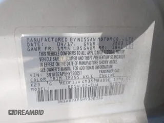 2017 Nissan Sentra S with VIN 3N1AB7AP5HY320051, listed as a IAAI auction lot 42447203 with 121,059 mi miles and . Bid and sale history available at DreamBid. Image 9.