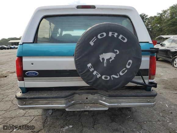 1995 Ford Bronco Custom with VIN 1FMEU15H6SLA81758, listed as a Copart auction lot 74821064 with 0 mi miles and Salvage Title. Bid and sale history available at carsss.com. Image 6.