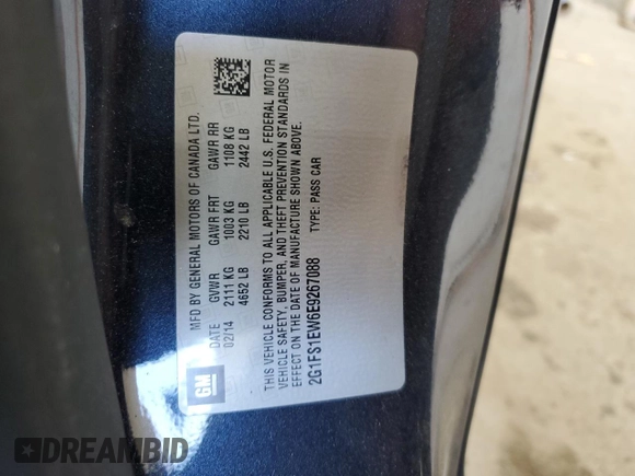 2014 Chevrolet Camaro SS with VIN 2G1FS1EW6E9267088, listed as a Copart auction lot 51487845 with 42,510 mi miles and Salvage Title. Bid and sale history available at carsss.com. Image 13.