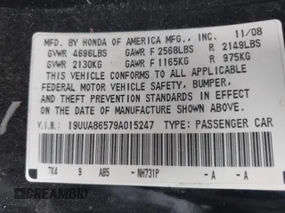 2009 Acura TL Tech with VIN 19UUA86579A015247, listed as a IAAI auction lot 41940650 with 227,334 mi miles. Bid and sale history available at carsss.com. Image 9.
