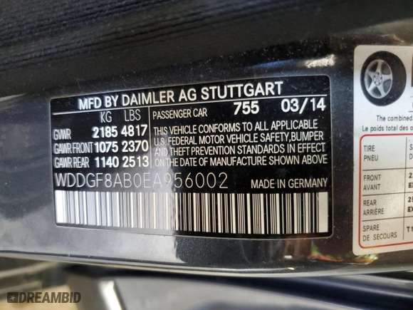 2014 Mercedes-Benz C-Class C 300 Sport with VIN WDDGF8AB0EA956002, listed as a Copart auction lot 51622865 with 67,128 mi miles and Salvage Title. Bid and sale history available at carsss.com. Image 14.