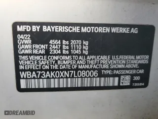 2022 BMW 2 Series 228i xDrive with VIN WBA73AK0XN7L08006, listed as a Copart auction lot 82696874 with 66,439 mi miles and Salvage Title. Bid and sale history available at carsss.com. Image 14.
