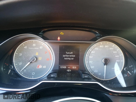 2014 Audi S4 Premium Plus with VIN WAUDGAFL0EA020770, listed as a Copart auction lot 44546215 with 137,426 mi miles and Salvage Title. Bid and sale history available at carsss.com. Image 9.