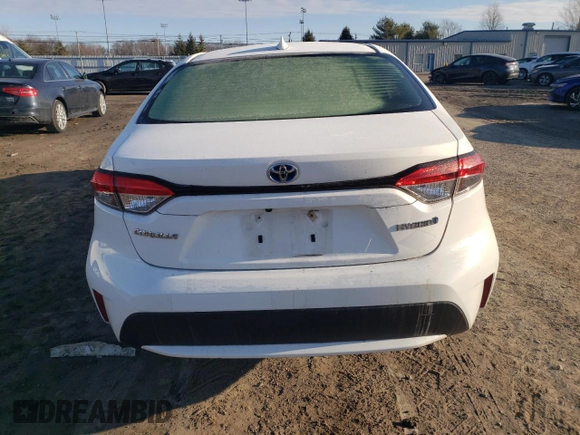 2021 Toyota Corolla Hybrid LE with VIN JTDEAMDE5MJ011169, listed as a Copart auction lot 88752265 with 52,994 mi miles and Salvage Title. Bid and sale history available at carsss.com. Image 6.