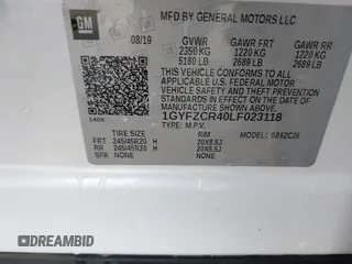 2020 Cadillac XT4 FWD Premium Luxury with VIN 1GYFZCR40LF023118, listed as a IAAI auction lot 41929258 with 81,510 mi miles and . Bid and sale history available at DreamBid. Image 9.