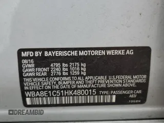 2017 BMW 3 Series 330e iPerformance with VIN WBA8E1C51HK480015, listed as a Copart auction lot 53811974 with 59,262 mi miles and Salvage Title. Bid and sale history available at carsss.com. Image 13.