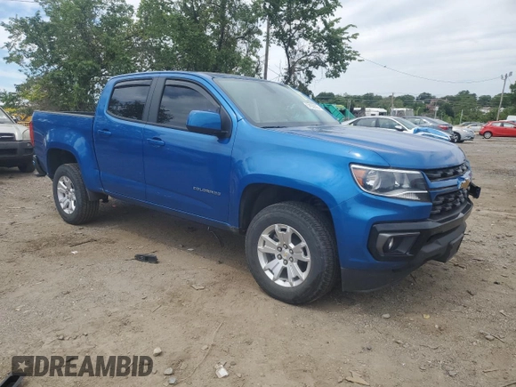 2021 Chevrolet Colorado 4WD LT with VIN 1GCGTCEN0M1298786, listed as a Copart auction lot 57600825 with 38,337 mi miles and Salvage title. Bid and sale history available at DreamBid. Image 4.