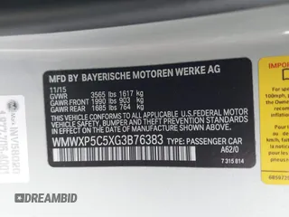 2016 MINI Hardtop with VIN WMWXP5C5XG3B76383, listed as a IAAI auction lot 42087668 with 69,290 mi miles and . Bid and sale history available at DreamBid. Image 9.