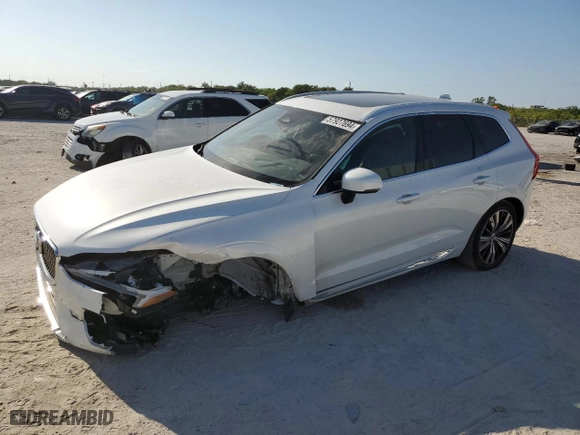 2023 Volvo XC60 Plus Bright Theme with VIN YV4L12DE4P1259474, listed as a Copart auction lot 57927694 with 18,576 mi miles and Salvage Title. Bid and sale history available at carsss.com. Image 1.