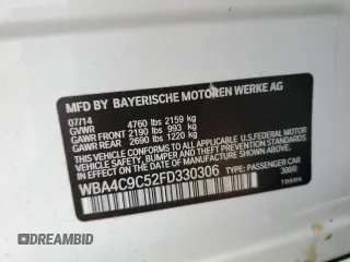 2015 BMW 4 Series 428i xDrive с VIN WBA4C9C52FD330306, выставлен на аукционе Copart как лот 60834435 с пробегом 167 034 миль миль и Списание • Salvage title. История ставок и продаж доступна на DreamBid. Изображение 12.