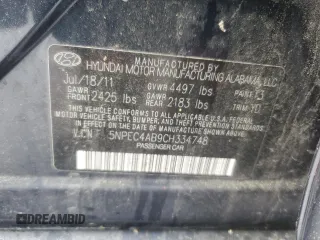 2012 Hyundai Sonata Limited z VIN 5NPEC4AB9CH334748, wystawiony jako Copart lot #60392675 z przebiegiem 102 852 mil mil oraz Czysty tytuł • Clean title. Historia ofert i sprzedaży dostępna na DreamBid. Obrazek 12.