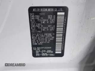 2012 Nissan Quest LE z VIN JN8AE2KP1C9036697, wystawiony jako IAAI lot #42124298 z przebiegiem 238 366 mil mil oraz . Historia ofert i sprzedaży dostępna na DreamBid. Obrazek 9.