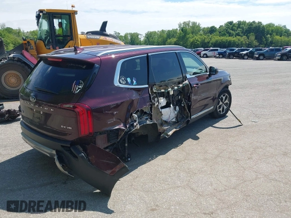 2020 Kia Telluride EX with VIN 5XYP3DHC9LG003327, listed as a IAAI auction lot 42387615 with 87,858 mi miles and . Bid and sale history available at DreamBid. Image 4.