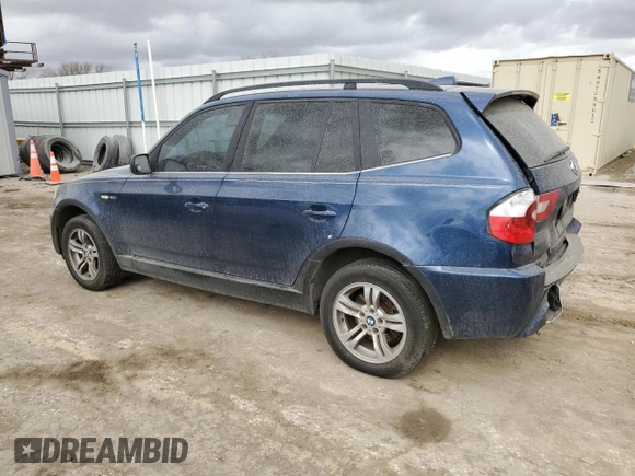 2006 BMW X3 3.0i with VIN WBXPA93456WD29965, listed as a Copart auction lot 47667055 with 165,785 mi miles and Salvage Title. Bid and sale history available at carsss.com. Image 2.